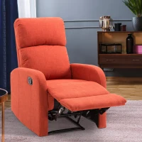HomCom Linen Fabric Manual Recliner Lounger Chair  with Footrest - Red(m-4)