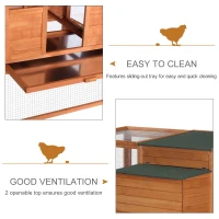 PawHut 64" Large Wooden Chicken Coop Kit with Outdoor Run and Nesting Box(m-6)