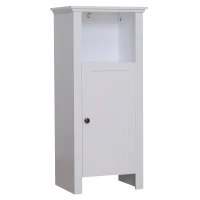 HomCom 36" Wooden Compact Modern Bathroom Storage Cabinet with Shelf- White(m-1)