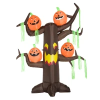 HomCom 8' Tall Outdoor Lighted Inflatable Inflatable Halloween Decoration - Haunted Tree with Jack-O-Lanterns(m-2)
