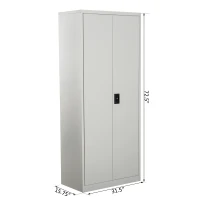 Vinsetto 72” Tall Steel Large Freestanding Commercial Warehouse Utility Storage Cabinet - Cream White(m-4)