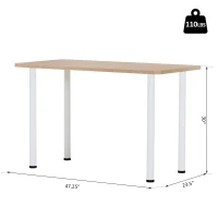 HOMCOM Modern Dining Table Office Working Desk Wood Top with Stainless Steel Leg(m-3)