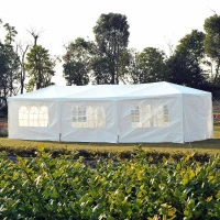Outsunny 10' x 30' Pop Up Canopy Tent with 4 Removable Mesh Side Walls - White(m-2)