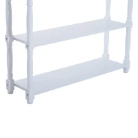 HomCom 40"W Modern Country Pine 3 Tier Wooden Entryway Console Table - Glossy White(m-11)