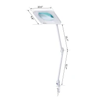 HomCom 3 Diopter 9W LED Illuminated Adjustable Magnifying Clamp On Desk Lamp - White(m-3)