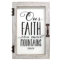 Stratton Our Faith Can Move Mountains Printed Glass Decor(m-1)