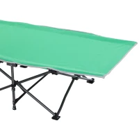 Outsunny Single Person Wide Folding Camping Cot Portable Outdoor Military Sleeping Bed w/ Carry Bag(m-14)