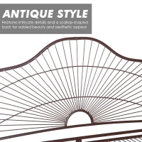 Outsunny Steel 2 Person Patio Porch Relaxation Swing Hanging Chair Bench w/ Chain - Brown(m-5)