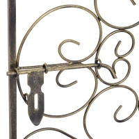 HOMCOM 45 Bottle Wrought Iron Lockable Industrial Free Standing Wine Rack Jail, Antique Bronze(m-15)