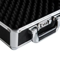 HomCom 11" Portable Aluminum Gun Case with Padded Interior and Combination Lock - Black(m-8)