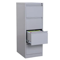 Vinsetto Metal 4 Drawer Vertical Locking Filing Cabinet - Grey(m-4)
