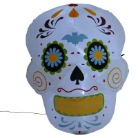 HomCom 4' LED Outdoor Halloween Inflatable Decoration - Day of the Dead Sugar Skull(m-5)