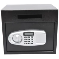 HomCom 14" x 10" x 12" Electronic Digital Home Security Safe Box - Black(m-2)