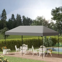 Outsunny 10' x 20' Pop Up Canopy Tent, Instant Sun Shelter, Tents for Parties, Height Adjustable, with Wheeled Carry Bag, for Outdoor, Garden, Patio, Gray(m-2)