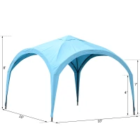 Outsunny 10’ x 10’ Outdoor Portable Dome Canopy Tent Sunshade Cover - Blue(m-3)