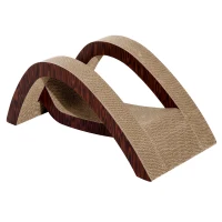 PawHut Arch Bridge Style Cat Scratcher Lounge Corrugated Cardboard Bed Play Toy(m-1)