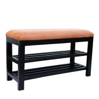 HomCom 31" Compact Wooden Entryway Shoe Organizer Storage Bench - Beige Brown(m-1)