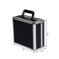 HomCom 11" Portable Aluminum Gun Case with Padded Interior and Combination Lock - Black(m-3)