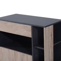 HomCom 35" Kitchen Island Cart - Natural Wood/Dark Gray(m-7)