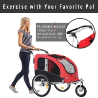 Aosom Elite Pet Dog Bike Bicycle Trailer Stroller Jogger w/ Suspension - Red and Black(m-5)