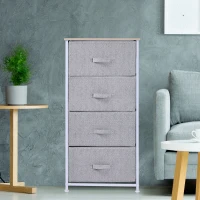 HOMCOM 26"  4 Drawer Vertical Storage Cube Dresser with Fabric Bins(m-2)