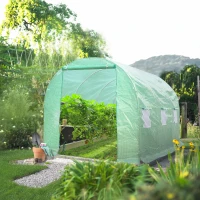 Outsunny 15' x 7' x 7' Outdoor Portable Walk-In Greenhouse with Windows(m-1)