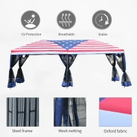 Outsunny 10x20ft Pop up Party Tent Gazebo Canopy Market Instant Shelter American Flag - Multi Color(m-4)