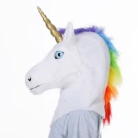 HOMCOM Realistic Mouth Mover Hood Halloween / Cosplay Costume Unicorn(m-1)