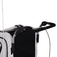 Aosom Elite Double Baby Bike Trailer Stroller Child Bicycle Jogger Swivel Wheel - Black and White(m-11)