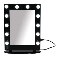 HomCom LED Lighted Make-Up Vanity Mirror - Black(m-2)