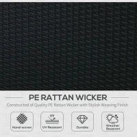 Outsunny 7 Piece Set Rattan Sofa Luxury Modular Conversation Outdoor Furniture - Deep Blue(m-7)