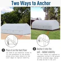Outsunny 20x10x7ft Walk-in Outdoor Tunnel Greenhouse Portable Backyard Plant Growth Shed Warm House - White(m-5)