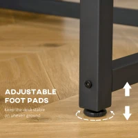 HOMCOM Two Person Computer Writing Desk, Double Workstation for Home Office, Oak(m-6)