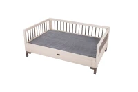 New Age Pet Raised Dog Bed with Memory Foam Cushion - Antique White Large(m-1)