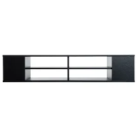 HomCom 48” Modern Wooden Floating Media Center Shelf Unit - Matte Black(m-4)
