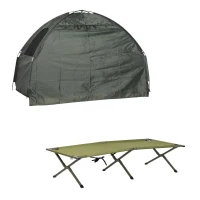 Outsunny Portable 1 Person Raised Camping Tent Cot Combination for Fishing and Hunting - Green(m-4)