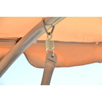 Outsunny Covered Outdoor Patio Swing Bench with Frame, Sand(m-7)