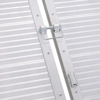 HomCom Small Portable Tri-Fold Lightweight Aluminum Stair Doorway Entry Disability Ramp - Silver(m-15)