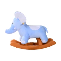 Qaba Kids Plush Rocking Horse-Style Elephant Theme Rocker Chair(m-4)