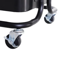 HOMCOM 4-Tier Rolling Metal Kitchen Utility Cart Trolley with Storage - Black(m-9)