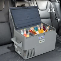 Outsunny Car Refrigerator - Portable 12v / 24v Electric Icebox Freezer (35 Quart)(m-2)
