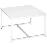 HOMCOM Two Person Computer Desk, 47 x 47" Extra Large Writing Study Desk, Double Workstation for Home Office, White(m-1)