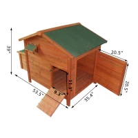 Pawhut Portable Wooden Chicken Coop With Nesting Box and Roost(m-3)