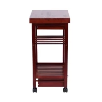 HomCom 19" Wooden Rolling Kitchen Organizer Cart Trolley With Storage Wine Rack(m-4)