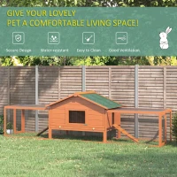 PawHut 2-Story Wooden Rabbit Hutch, Large Pet House with Ramps & Lockable Doors(m-5)
