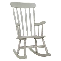 HomCom Rubberwood Indoor / Outdoor Porch Slat Rocking Chair - Antique White(m-2)