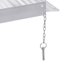 HomCom Small Portable Tri-Fold Lightweight Aluminum Stair Doorway Entry Disability Ramp - Silver(m-12)