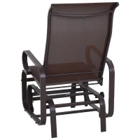 Outsunny Patio Glider Swing Chair, Outdoor Sling Fabric Seat Lounger, Porch Rocker for Relaxing in Garden, Backyard, Poolside(m-6)