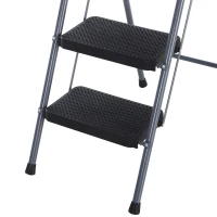 HOMCOM Folding 4 Step Ladder with Tool Tray and Wide Anti-Slip Platform 300 lbs. Capacity(m-7)