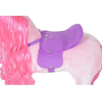 Qaba Children’s Soft Plush Mechanical Toy Riding Horse with Forward Walking Motion - Pink(m-9)